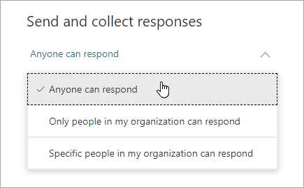 Share options for Microsoft Forms