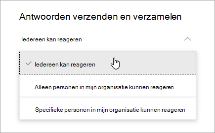 Opties voor delen voor Microsoft Forms