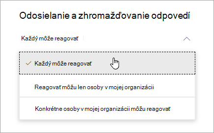 Možnosti zdieľania pre Microsoft Forms