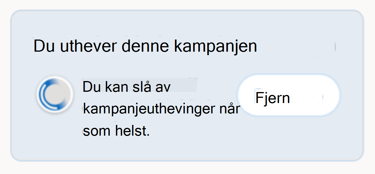 En modul vises i dreieboken for å informere deg om at du promoterer kampanjen ved å legge til en ramme i profilen din.