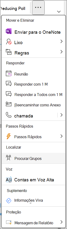 one.png de captura de ecrã do Outlook de informações viva