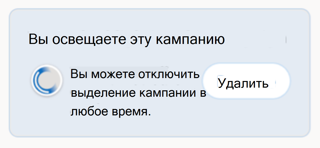 В вашей сюжетной линии появится модуль, информирующий вас о том, что вы продвигаете кампанию, добавив в профиль косую черту.