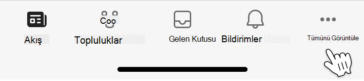 Viva Engage mobil uygulamasında tümünü görüntüle düğmesinin resmi