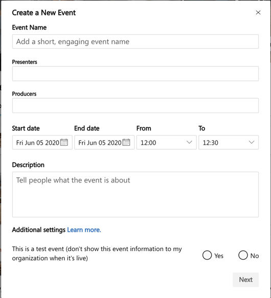 在 Yammer 中建立即時活動並進行宣傳