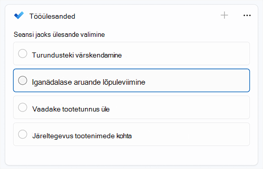 Kuvatõmmis rakendusest Kell koos Microsoft To do tööülesannete loendiga.