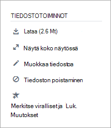 Tiedostotoiminnot-osa