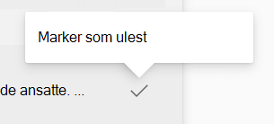 Merke en melding som ulest i Yammer-innboksen