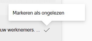 Een bericht markeren als ongelezen in het Postvak IN van Yammer