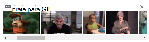 Lista de GIFs disponíveis