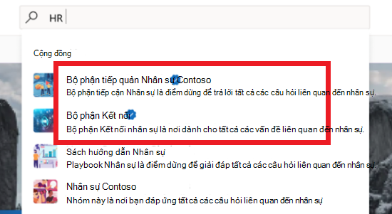 Hình ảnh kết quả tìm kiếm cho thấy sự kết hợp giữa các cộng đồng chính thức và không chính thức