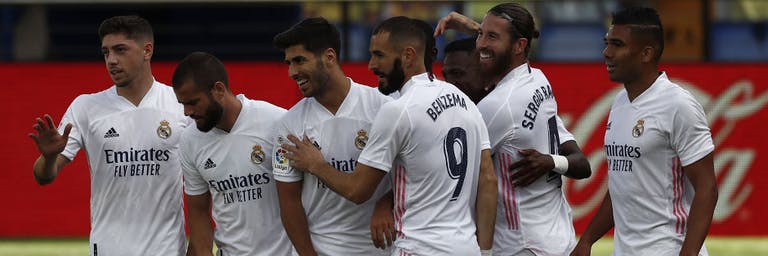 Real Madrid FC players gathered on field