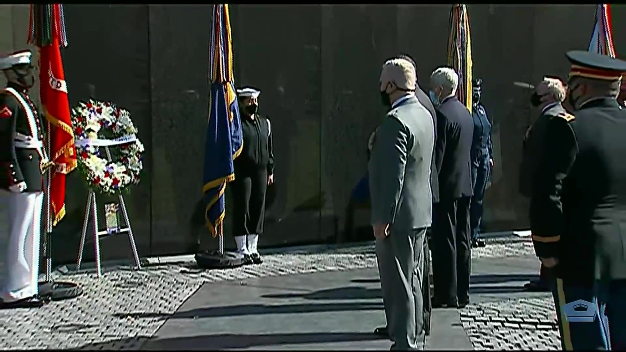 Secretary of Defense Lloyd J. Austin III and Secretary of Veterans Affairs Denis R. McDonough honor Vietnam War veterans during a wreath-laying ceremony at the Vietnam Veterans Memorial in Washington, March 29, 2021. 