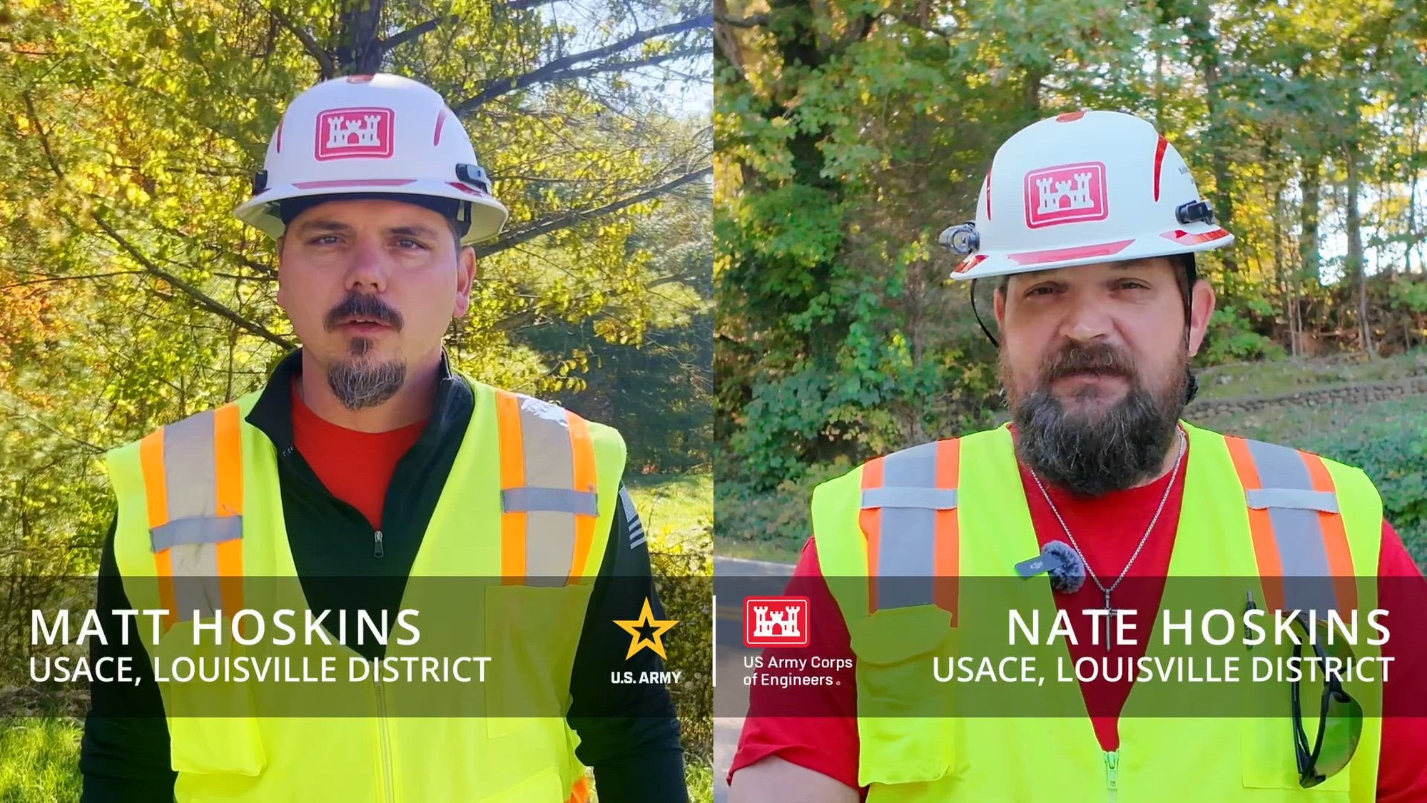 Brothers Nate and Matt Hoskins with the U.S. Army Corps of Engineers, Louisville District share why they volunteered to assist with the Hurricane Helene recovery mission.

(U.S. Army Corps of Engineers video by Charles Delano with interview footage provided by Travis England)