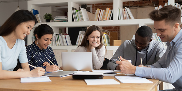 Students studying