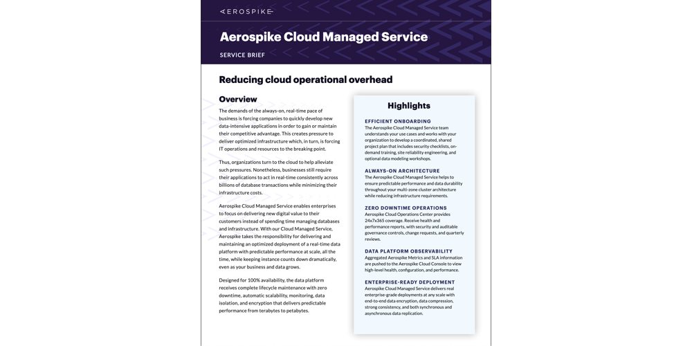 Aerospike Cloud Managed Service Solution Brief