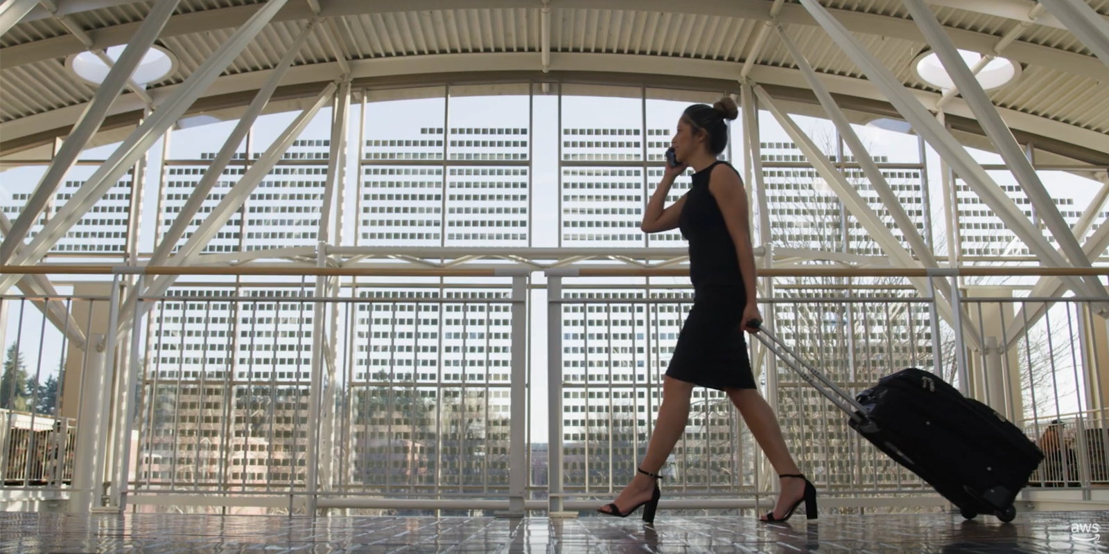 Woman in airport stock image