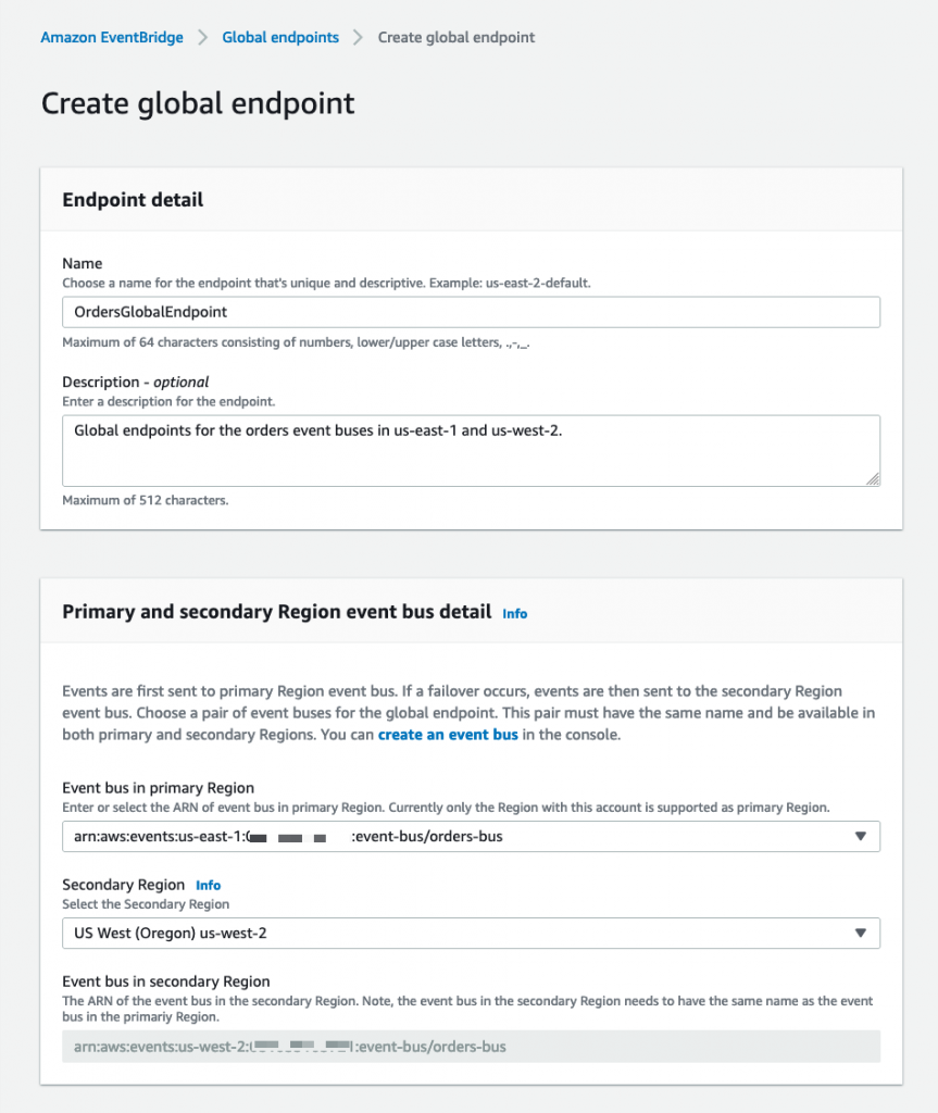 Create global endpoint