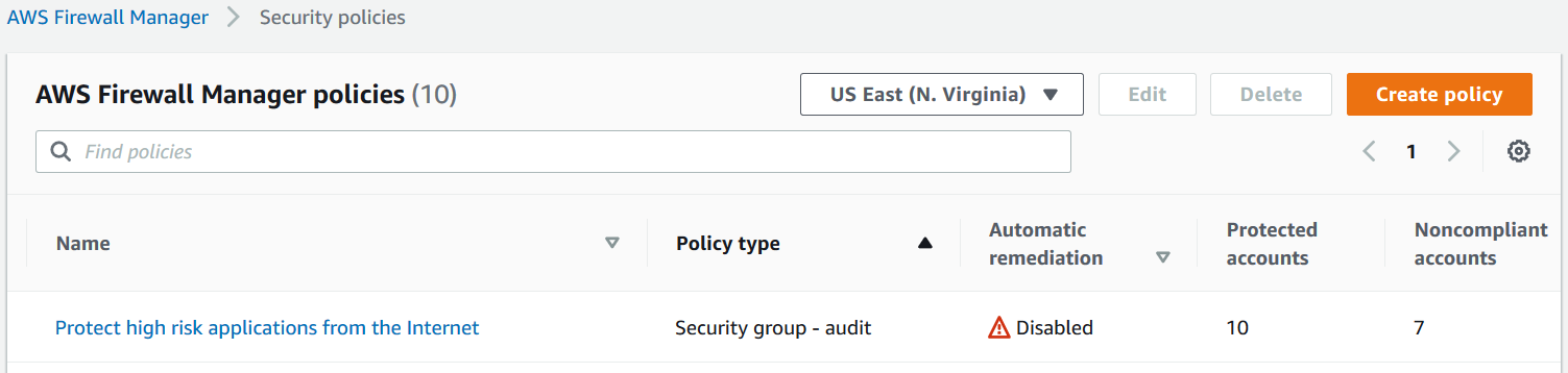 Figure 10: Firewall Manager policy result overview