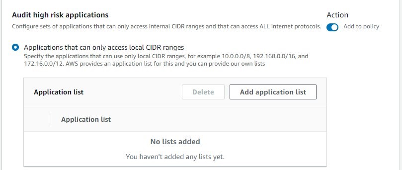 Figure 4: Firewall Manager audit high risk applications setting