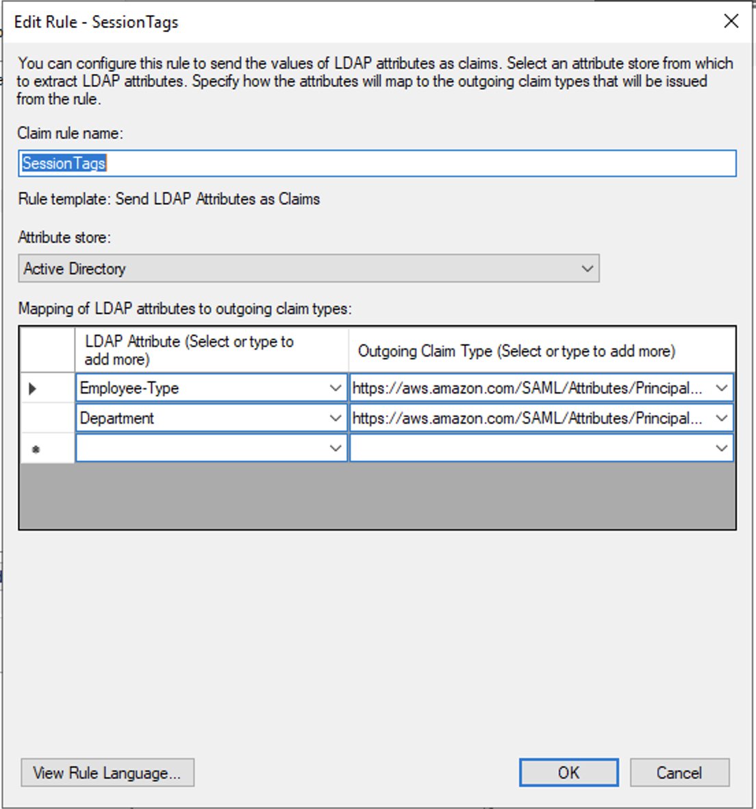 Figure 3: Add new claim rule