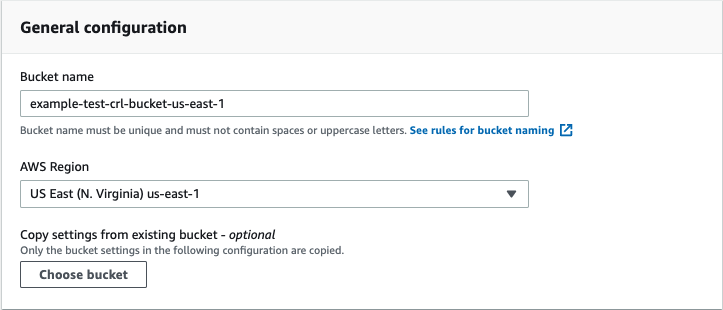 Figure 2: Creating an S3 bucket