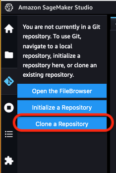 Figure 3 SageMaker clone CodeCommit repository