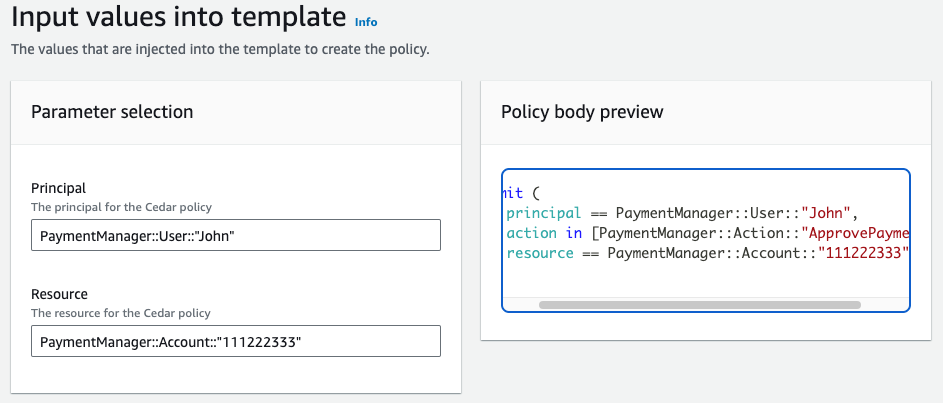 Figure 6: Creating a policy from template