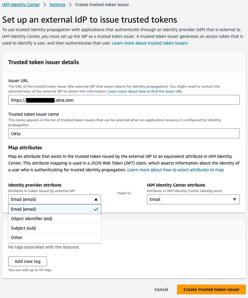 Figure 2: Configure the TTI in the IAM Identity Center console