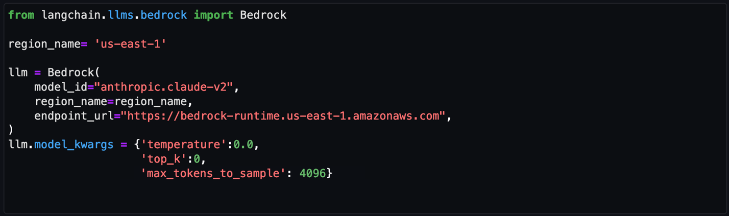 Figure 7: Notebook configuration for Amazon Bedrock