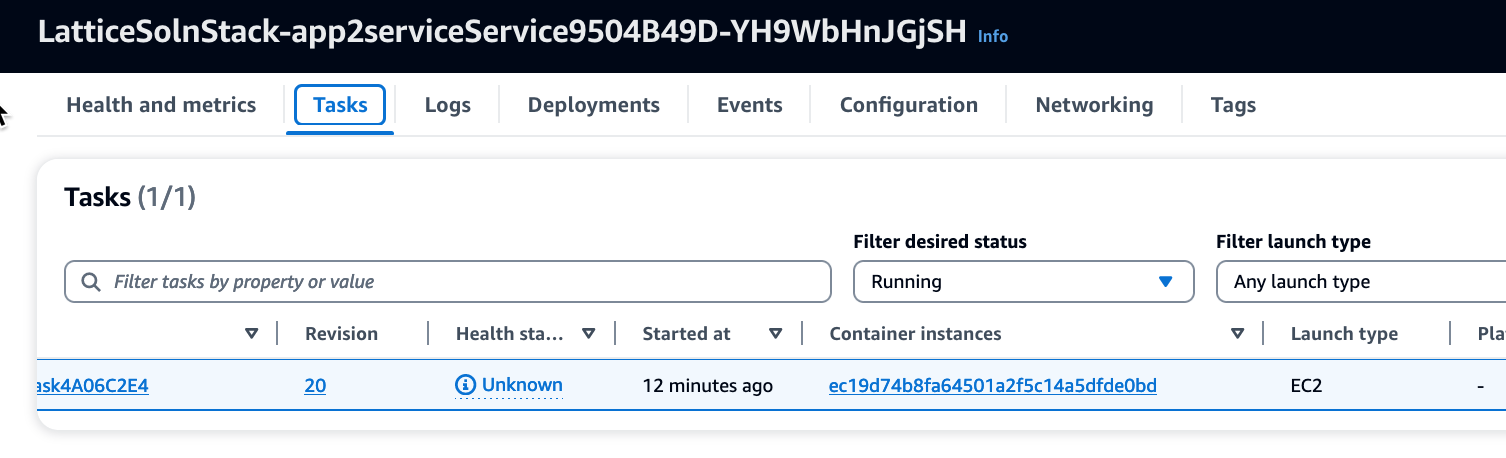 Figure 6: Container instances