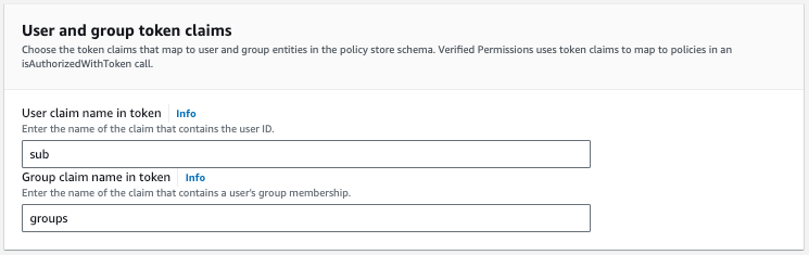 Figure 10: Enter external OIDC provider token claims detail