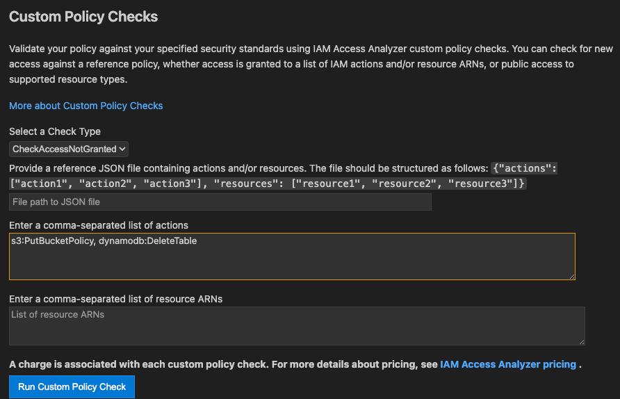 Figure 7: Configure the CheckAccessNotGranted check