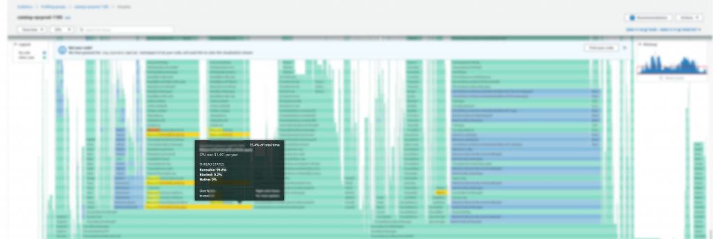 Flame graph highlighted high CPU usage