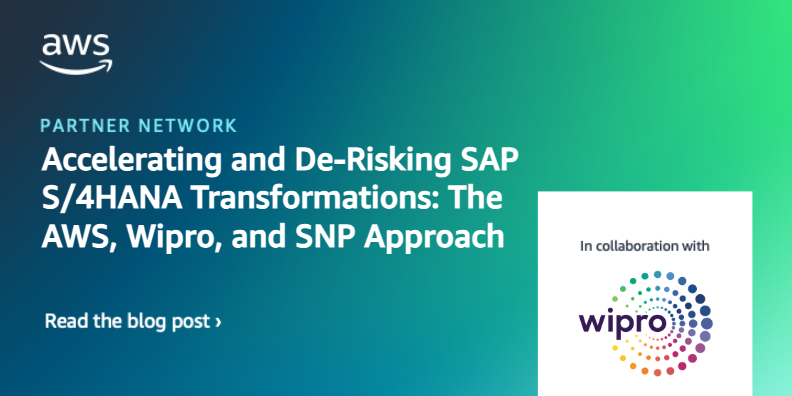 Accelerating and De-Risking SAP S/4HANA Transformations: The AWS, Wipro, and SNP Approach