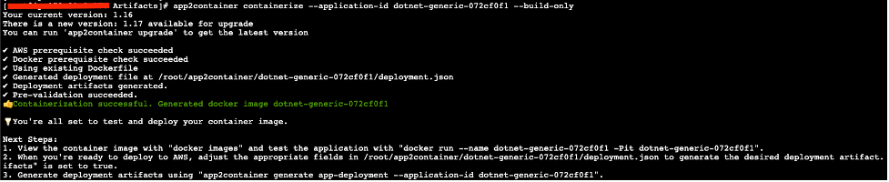 Figure 9: Run build only command – Application Server