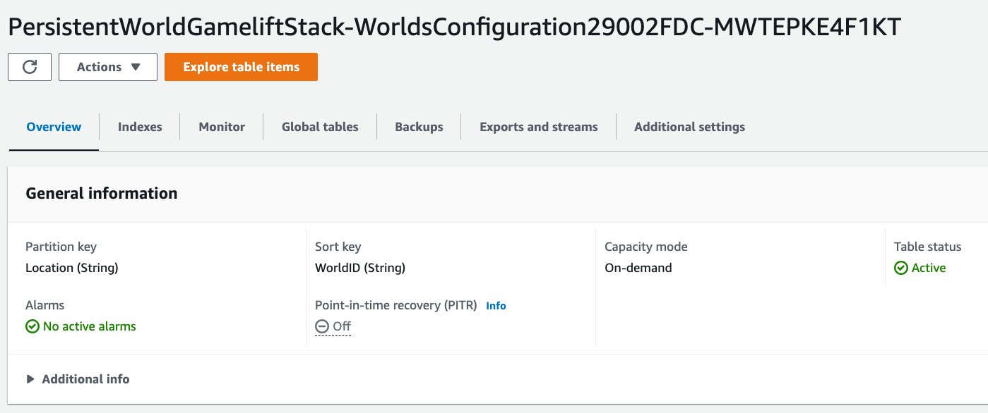 This is done in the WorldsConfiguration table. Open the DynamoDB table, and select Explore table items.