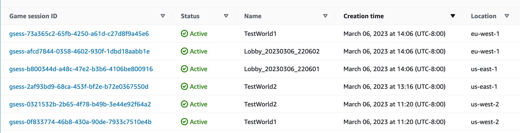 Now you have a few dynamic worlds (the lobbies) and a few static worlds (the test worlds) configured and once the world manager is invoked the next time (in about a minute), all these worlds are created on your fleet.