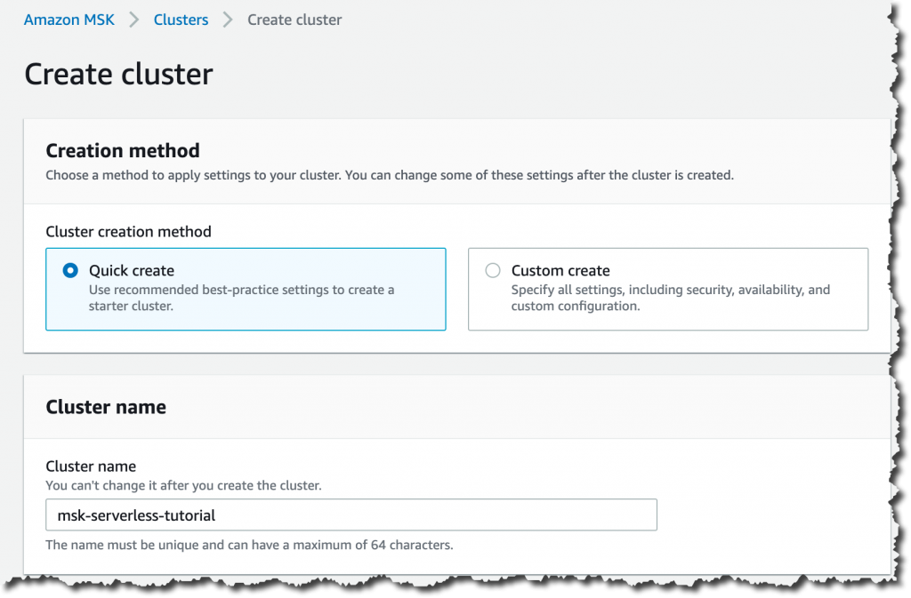 Create a cluster 