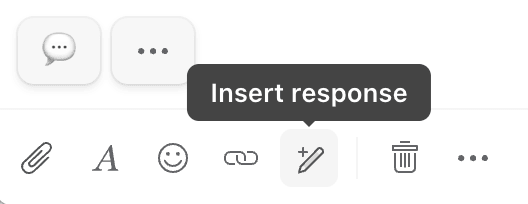 Canned response popup