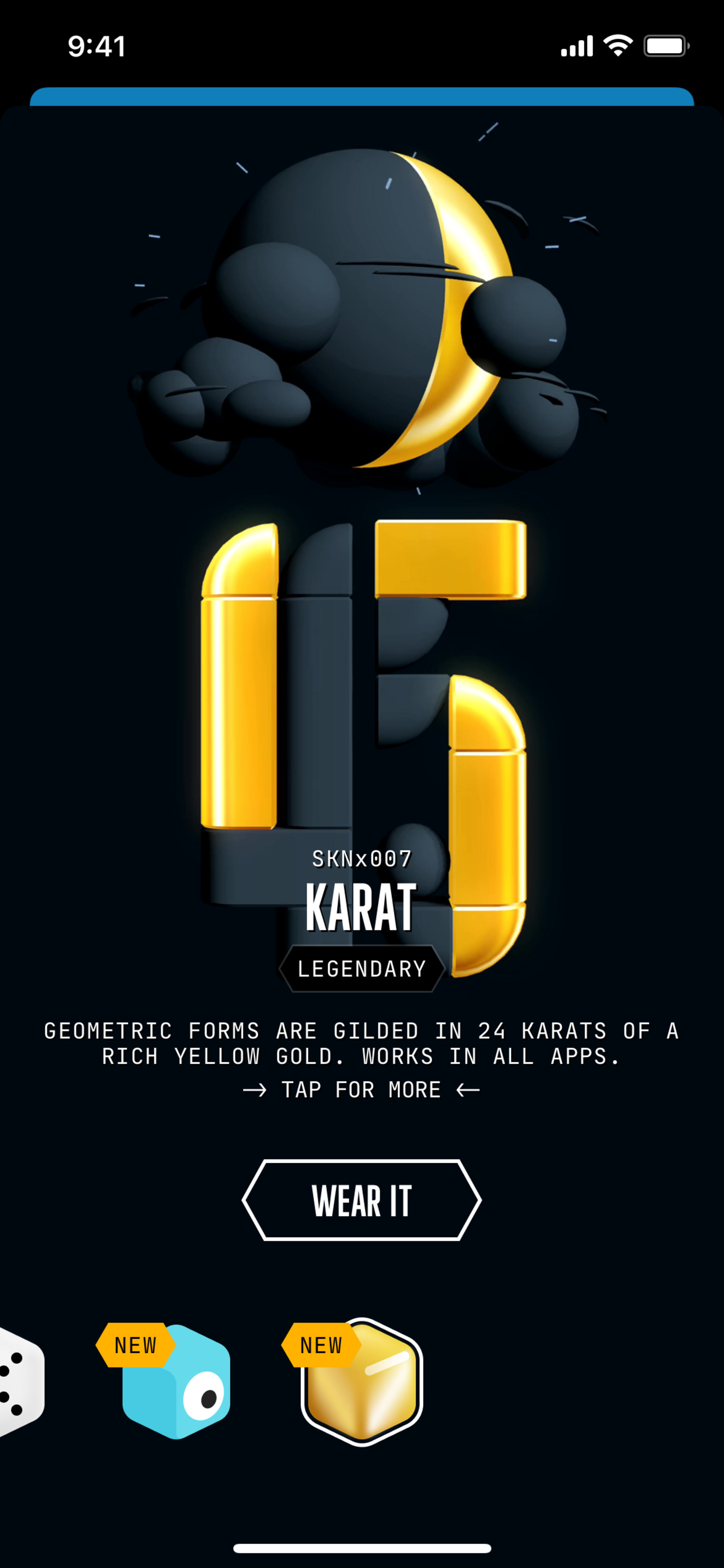 A screenshot of the app’s “Karat” level, which is unlocked after you complete a certain number of days. 