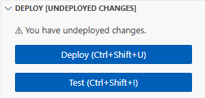 Bouton de déploiement dans l’éditeur de code de la console Lambda