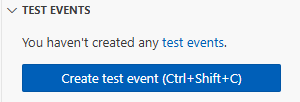 Bouton de création d’un événement de test dans l’éditeur de code de la console Lambda