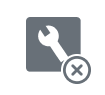 Icon of a wrench with an X mark, indicating a tool or repair function is unavailable.