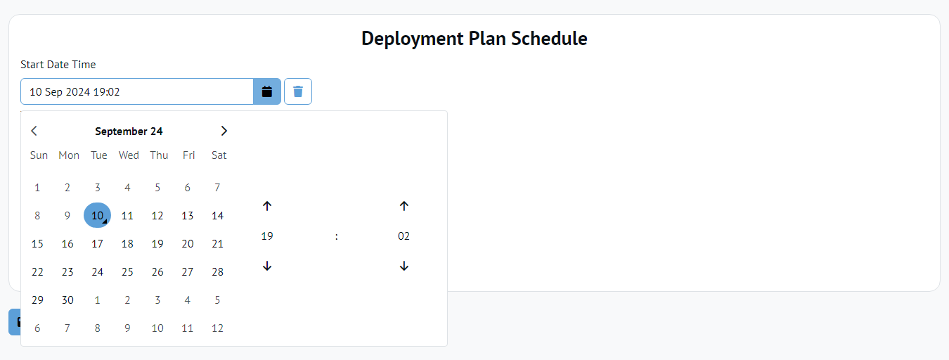 Chocolatey Central Management Deployment Plan schedule picker