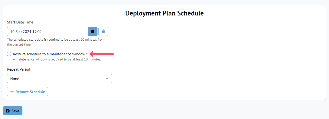 Chocolatey Central Management Deployment Plan maintenance window option