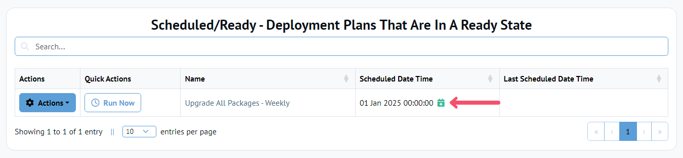 Chocolatey Central Management Deployment Plan marked as recurring