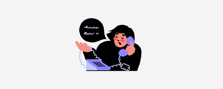 un'illustrazione di una donna che parla al telefono