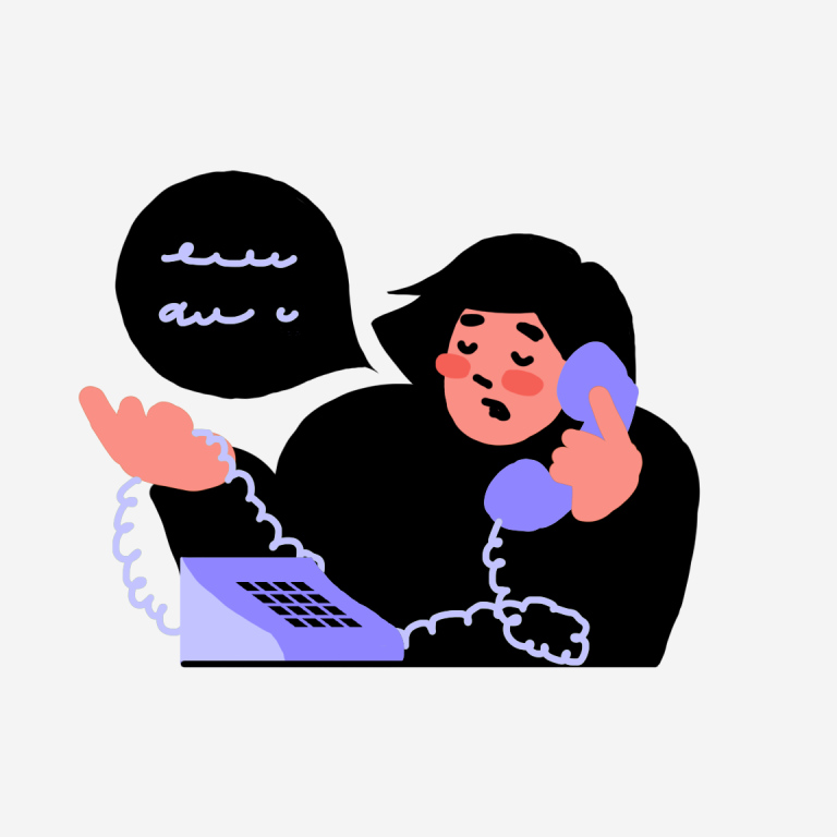 an illustration of a woman talking on the phone