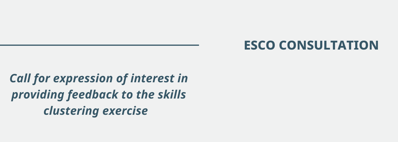 ESCO-Skills Clustering expression of interest