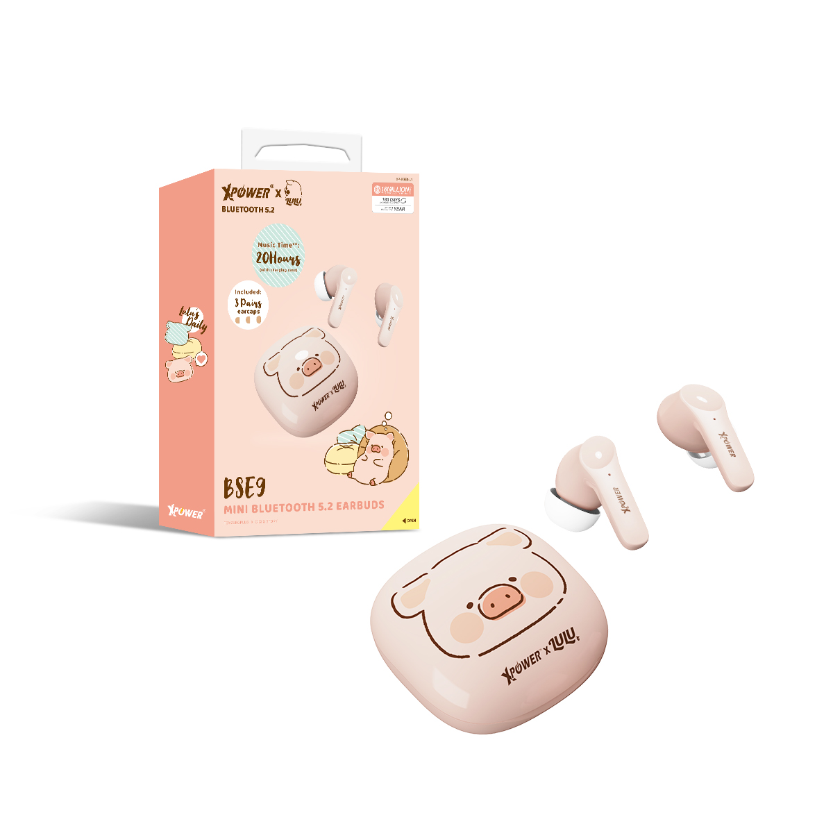 Xpower x Lulu the piggy mini bluetooth 5.2 earbuds (bse9)